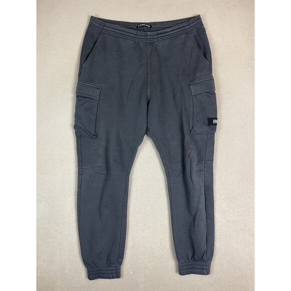 G Star Raw Sweatpants Mens L Gray Cargo Tapered Drawstring